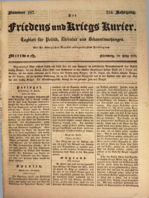 Der Friedens- u. Kriegs-Kurier (Nürnberger Friedens- und Kriegs-Kurier) Mittwoch 30. Juli 1828