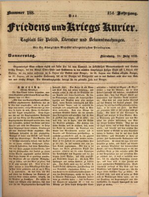 Der Friedens- u. Kriegs-Kurier (Nürnberger Friedens- und Kriegs-Kurier) Donnerstag 31. Juli 1828