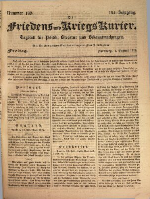 Der Friedens- u. Kriegs-Kurier (Nürnberger Friedens- und Kriegs-Kurier) Freitag 1. August 1828