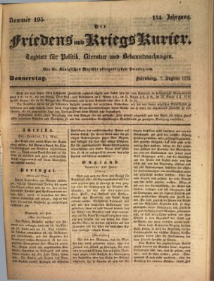 Der Friedens- u. Kriegs-Kurier (Nürnberger Friedens- und Kriegs-Kurier) Donnerstag 7. August 1828