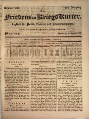 Der Friedens- u. Kriegs-Kurier (Nürnberger Friedens- und Kriegs-Kurier) Montag 18. August 1828