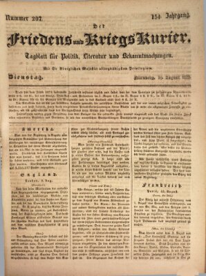 Der Friedens- u. Kriegs-Kurier (Nürnberger Friedens- und Kriegs-Kurier) Dienstag 19. August 1828