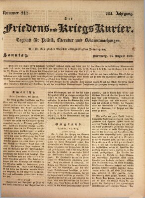 Der Friedens- u. Kriegs-Kurier (Nürnberger Friedens- und Kriegs-Kurier) Sonntag 24. August 1828