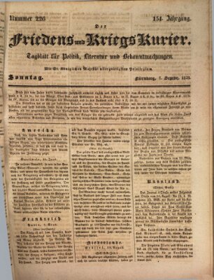 Der Friedens- u. Kriegs-Kurier (Nürnberger Friedens- und Kriegs-Kurier) Sonntag 7. September 1828