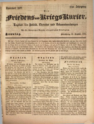 Der Friedens- u. Kriegs-Kurier (Nürnberger Friedens- und Kriegs-Kurier) Sonntag 28. September 1828