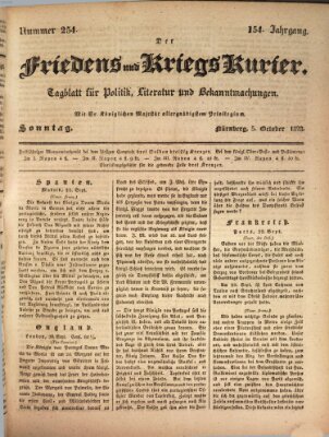 Der Friedens- u. Kriegs-Kurier (Nürnberger Friedens- und Kriegs-Kurier) Sonntag 5. Oktober 1828