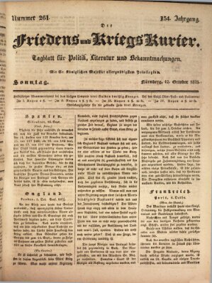 Der Friedens- u. Kriegs-Kurier (Nürnberger Friedens- und Kriegs-Kurier) Sonntag 12. Oktober 1828