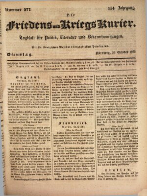 Der Friedens- u. Kriegs-Kurier (Nürnberger Friedens- und Kriegs-Kurier) Dienstag 28. Oktober 1828