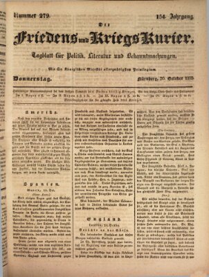 Der Friedens- u. Kriegs-Kurier (Nürnberger Friedens- und Kriegs-Kurier) Donnerstag 30. Oktober 1828