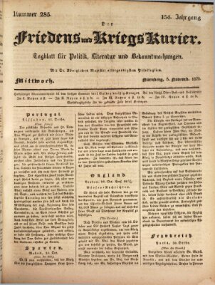 Der Friedens- u. Kriegs-Kurier (Nürnberger Friedens- und Kriegs-Kurier) Mittwoch 5. November 1828