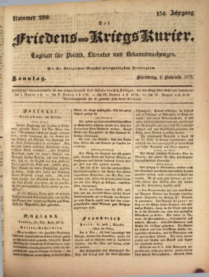 Der Friedens- u. Kriegs-Kurier (Nürnberger Friedens- und Kriegs-Kurier) Sonntag 9. November 1828