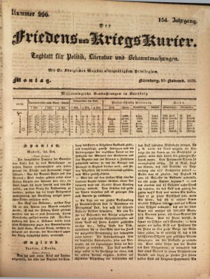 Der Friedens- u. Kriegs-Kurier (Nürnberger Friedens- und Kriegs-Kurier) Montag 10. November 1828