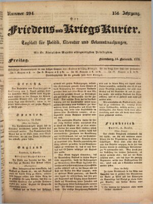 Der Friedens- u. Kriegs-Kurier (Nürnberger Friedens- und Kriegs-Kurier) Freitag 14. November 1828