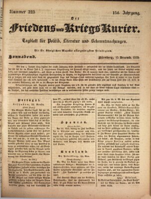 Der Friedens- u. Kriegs-Kurier (Nürnberger Friedens- und Kriegs-Kurier) Samstag 13. Dezember 1828