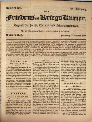 Der Friedens- u. Kriegs-Kurier (Nürnberger Friedens- und Kriegs-Kurier) Donnerstag 25. Dezember 1828