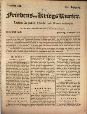 Der Friedens- u. Kriegs-Kurier (Nürnberger Friedens- und Kriegs-Kurier) Samstag 27. Dezember 1828