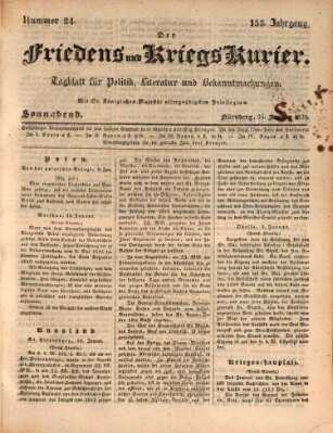 Der Friedens- u. Kriegs-Kurier (Nürnberger Friedens- und Kriegs-Kurier) Samstag 24. Januar 1829