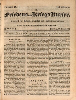 Der Friedens- u. Kriegs-Kurier (Nürnberger Friedens- und Kriegs-Kurier) Sonntag 25. Januar 1829