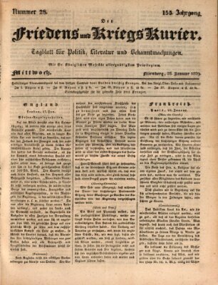 Der Friedens- u. Kriegs-Kurier (Nürnberger Friedens- und Kriegs-Kurier) Mittwoch 28. Januar 1829