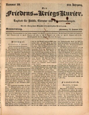 Der Friedens- u. Kriegs-Kurier (Nürnberger Friedens- und Kriegs-Kurier) Donnerstag 29. Januar 1829