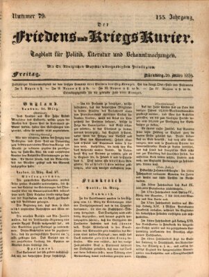 Der Friedens- u. Kriegs-Kurier (Nürnberger Friedens- und Kriegs-Kurier) Friday 20. March 1829
