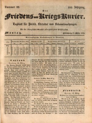 Der Friedens- u. Kriegs-Kurier (Nürnberger Friedens- und Kriegs-Kurier) Montag 23. März 1829