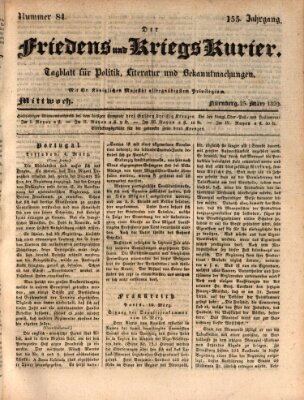 Der Friedens- u. Kriegs-Kurier (Nürnberger Friedens- und Kriegs-Kurier) Mittwoch 25. März 1829