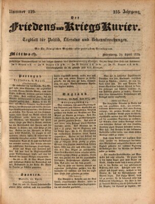 Der Friedens- u. Kriegs-Kurier (Nürnberger Friedens- und Kriegs-Kurier) Mittwoch 29. April 1829