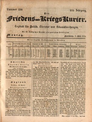 Der Friedens- u. Kriegs-Kurier (Nürnberger Friedens- und Kriegs-Kurier) Montag 4. Mai 1829