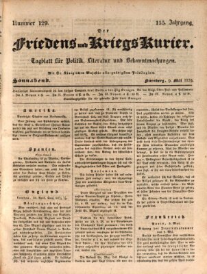 Der Friedens- u. Kriegs-Kurier (Nürnberger Friedens- und Kriegs-Kurier) Samstag 9. Mai 1829