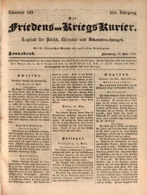 Der Friedens- u. Kriegs-Kurier (Nürnberger Friedens- und Kriegs-Kurier) Samstag 23. Mai 1829