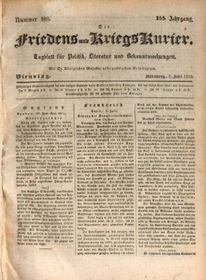 Der Friedens- u. Kriegs-Kurier (Nürnberger Friedens- und Kriegs-Kurier) Dienstag 7. Juli 1829