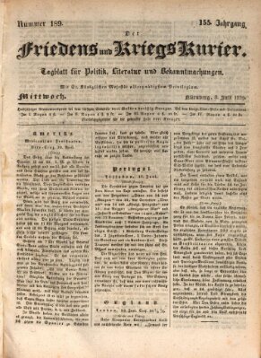 Der Friedens- u. Kriegs-Kurier (Nürnberger Friedens- und Kriegs-Kurier) Mittwoch 8. Juli 1829