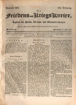 Der Friedens- u. Kriegs-Kurier (Nürnberger Friedens- und Kriegs-Kurier) Freitag 24. Juli 1829