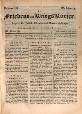 Der Friedens- u. Kriegs-Kurier (Nürnberger Friedens- und Kriegs-Kurier) Mittwoch 29. Juli 1829