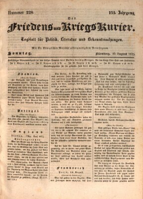 Der Friedens- u. Kriegs-Kurier (Nürnberger Friedens- und Kriegs-Kurier) Sonntag 16. August 1829