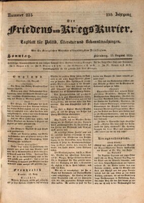 Der Friedens- u. Kriegs-Kurier (Nürnberger Friedens- und Kriegs-Kurier) Sonntag 23. August 1829