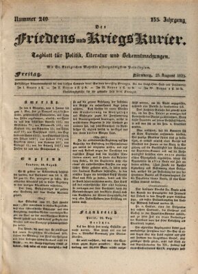 Der Friedens- u. Kriegs-Kurier (Nürnberger Friedens- und Kriegs-Kurier) Freitag 28. August 1829