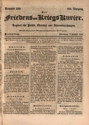 Der Friedens- u. Kriegs-Kurier (Nürnberger Friedens- und Kriegs-Kurier) Sonntag 6. September 1829