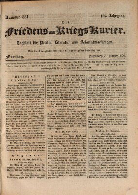 Der Friedens- u. Kriegs-Kurier (Nürnberger Friedens- und Kriegs-Kurier) Freitag 27. November 1829