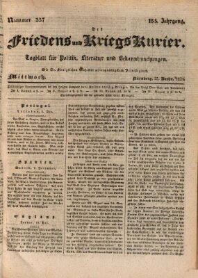 Der Friedens- u. Kriegs-Kurier (Nürnberger Friedens- und Kriegs-Kurier) Mittwoch 23. Dezember 1829