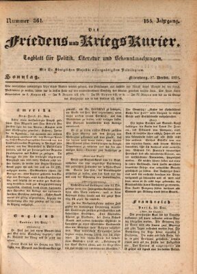 Der Friedens- u. Kriegs-Kurier (Nürnberger Friedens- und Kriegs-Kurier) Sonntag 27. Dezember 1829