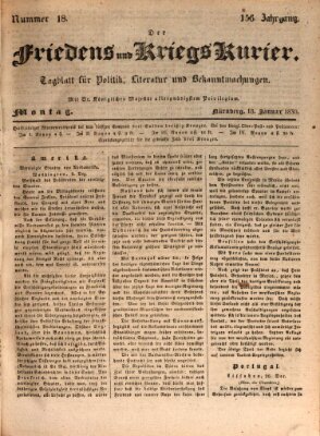 Der Friedens- u. Kriegs-Kurier (Nürnberger Friedens- und Kriegs-Kurier) Montag 18. Januar 1830