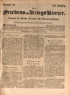 Der Friedens- u. Kriegs-Kurier (Nürnberger Friedens- und Kriegs-Kurier) Mittwoch 24. Februar 1830