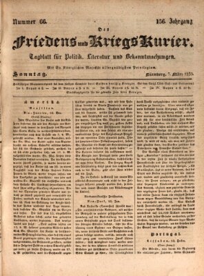 Der Friedens- u. Kriegs-Kurier (Nürnberger Friedens- und Kriegs-Kurier) Sonntag 7. März 1830