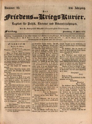 Der Friedens- u. Kriegs-Kurier (Nürnberger Friedens- und Kriegs-Kurier) Freitag 26. März 1830