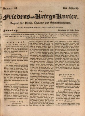 Der Friedens- u. Kriegs-Kurier (Nürnberger Friedens- und Kriegs-Kurier) Sonntag 28. März 1830