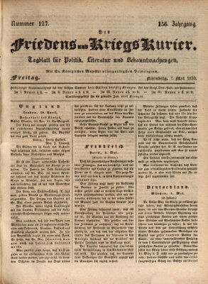 Der Friedens- u. Kriegs-Kurier (Nürnberger Friedens- und Kriegs-Kurier) Freitag 7. Mai 1830