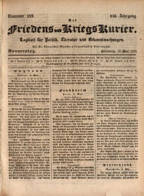 Der Friedens- u. Kriegs-Kurier (Nürnberger Friedens- und Kriegs-Kurier) Donnerstag 13. Mai 1830