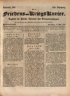 Der Friedens- u. Kriegs-Kurier (Nürnberger Friedens- und Kriegs-Kurier) Samstag 15. Mai 1830